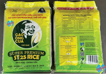 Gạo Ông Cua ST25 vừa đoạt giải nhất cuộc thi “Gạo Ngon Nhất Thế Giới 2023.” (Hình: Lee Bros. Foodservice, Inc. cung cấp)