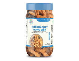 PREMIUM VEGAN BEEF JERKY WITH SEAWEED (KHÔ BÒ CHAY RONG BIỂN) - Click here to view larger