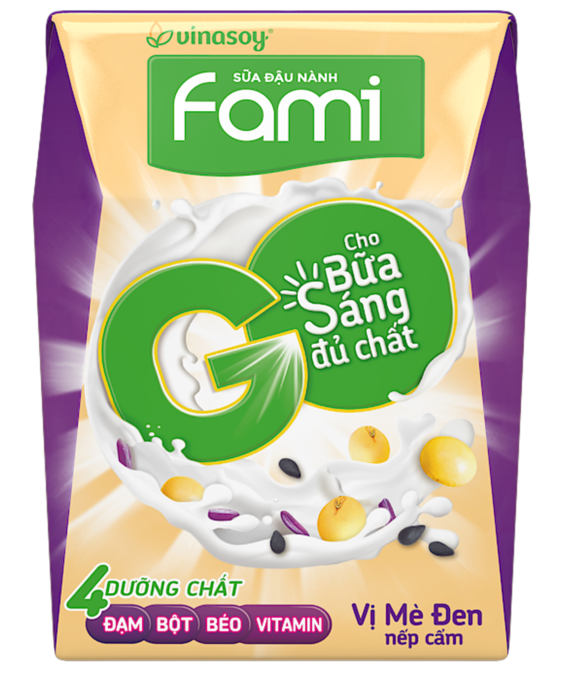 FAMI GO PURPLE STICKY RICE AND
BLACK SESAME SOY MILK